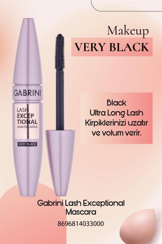 ریمل فوق مشکی گابرینی با بورس سیلیکونی مدل VERY BLACK